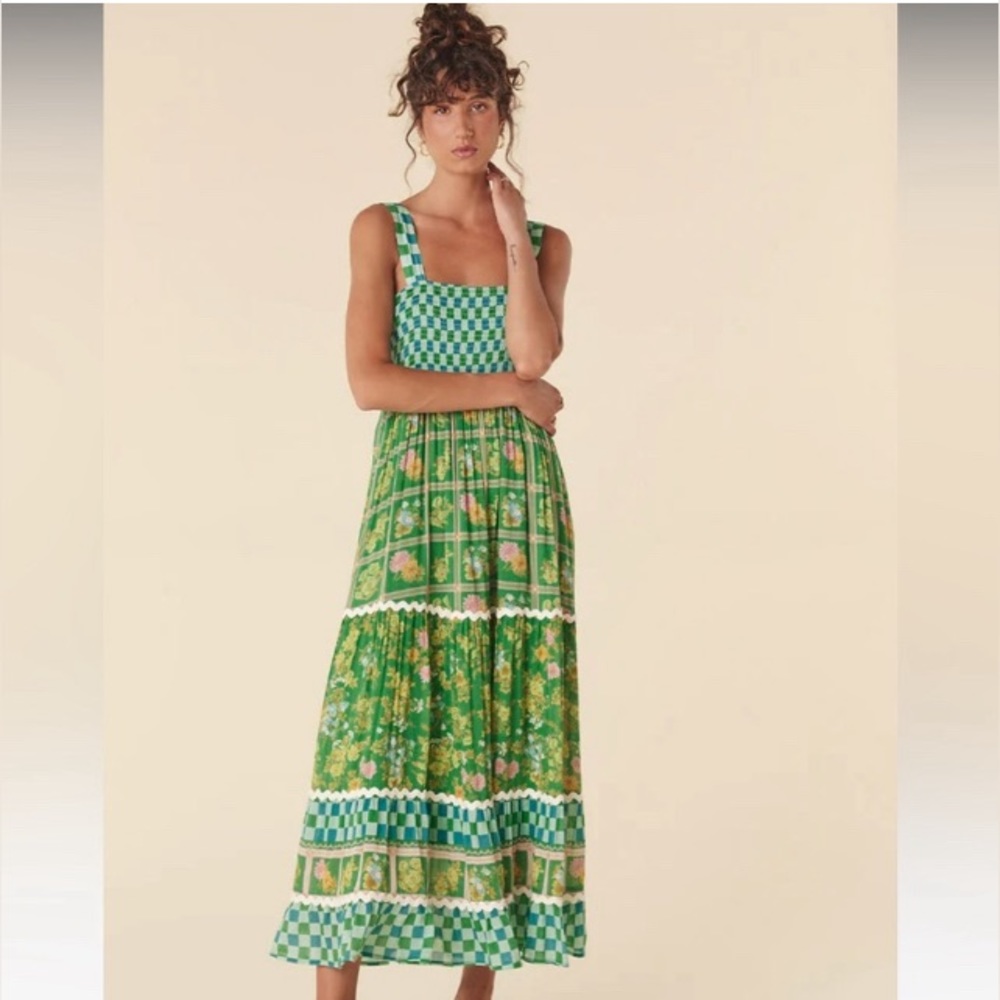 NWT Spell flora strappy Maxi Dress small